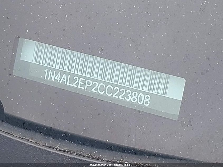 2012 Nissan Altima 2.5 S VIN: 1N4AL2EP2CC223808 Lot: 43966083