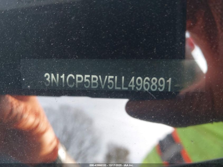 2020 Nissan Kicks S Xtronic Cvt VIN: 3N1CP5BV5LL496891 Lot: 43966153