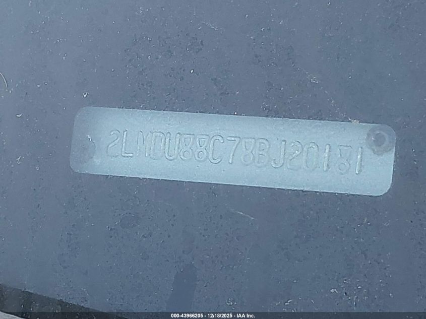 2008 Lincoln Mkx VIN: 2LMDU88C78BJ20181 Lot: 43966205