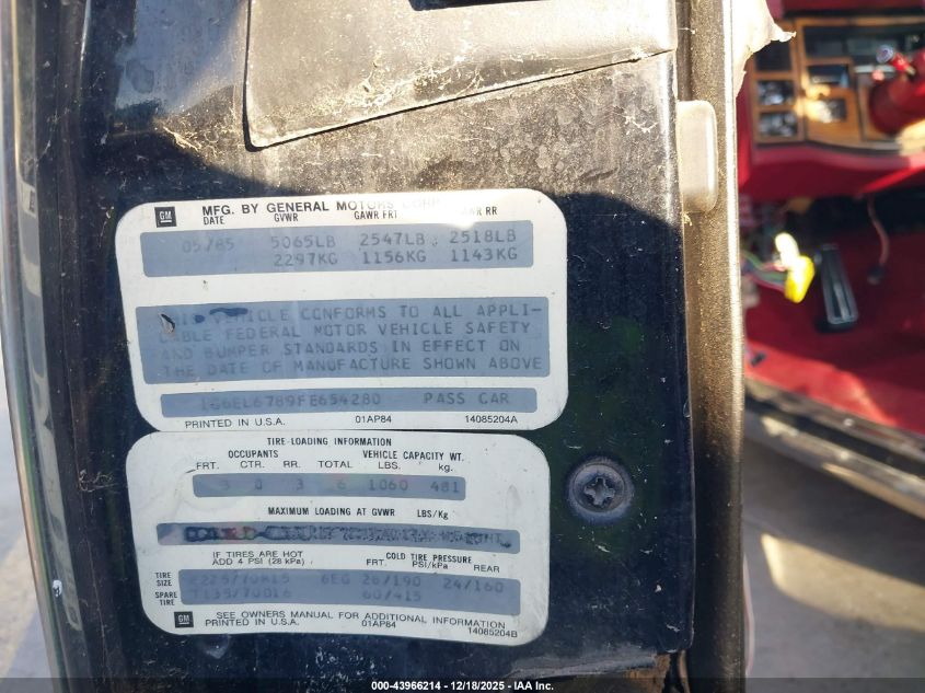 1985 Cadillac Eldorado Biarritz VIN: 1G6EL6789FE654280 Lot: 43966214