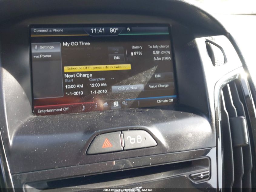 2013 Ford Focus Electric VIN: 1FADP3R44DL126019 Lot: 43966245