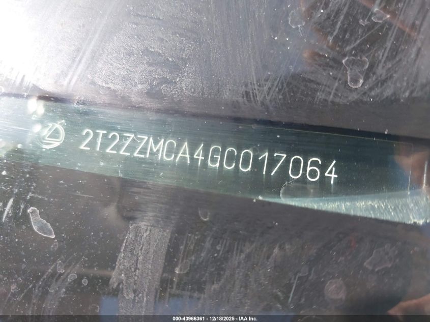 2016 Lexus Rx 350 VIN: 2T2ZZMCA4GC017064 Lot: 43966361