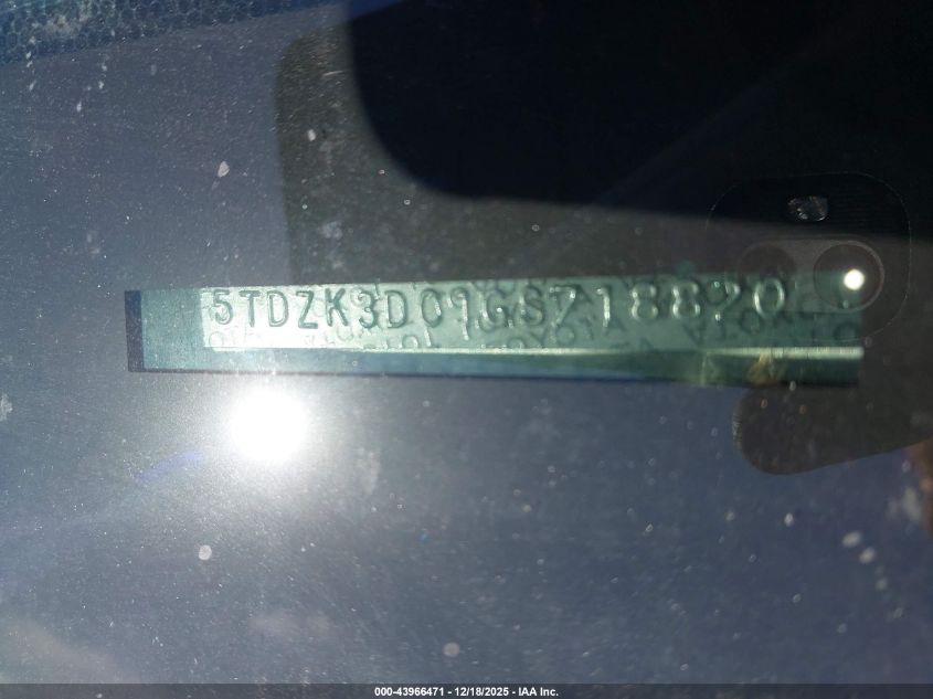 2016 Toyota Sienna L 7 Passenger VIN: 5TDZK3DC1GS718820 Lot: 43966471