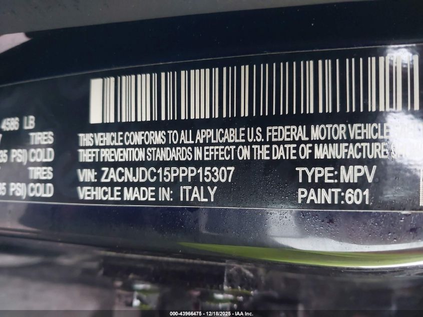 2023 Jeep Renegade Trailhawk 4X4 VIN: ZACNJDC15PPP15307 Lot: 43966475