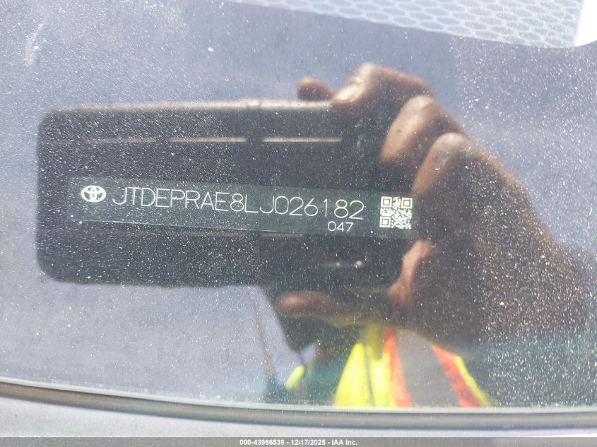 2020 Toyota Corolla Le VIN: JTDEPRAE8LJ026182 Lot: 43966539