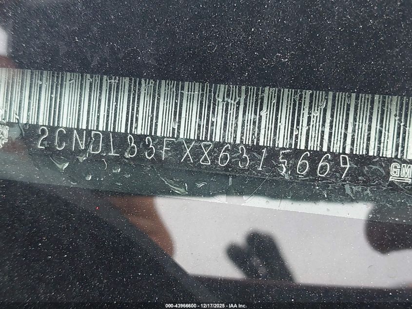2008 Chevrolet Equinox Lt VIN: 2CNDL33FX86315669 Lot: 43966600