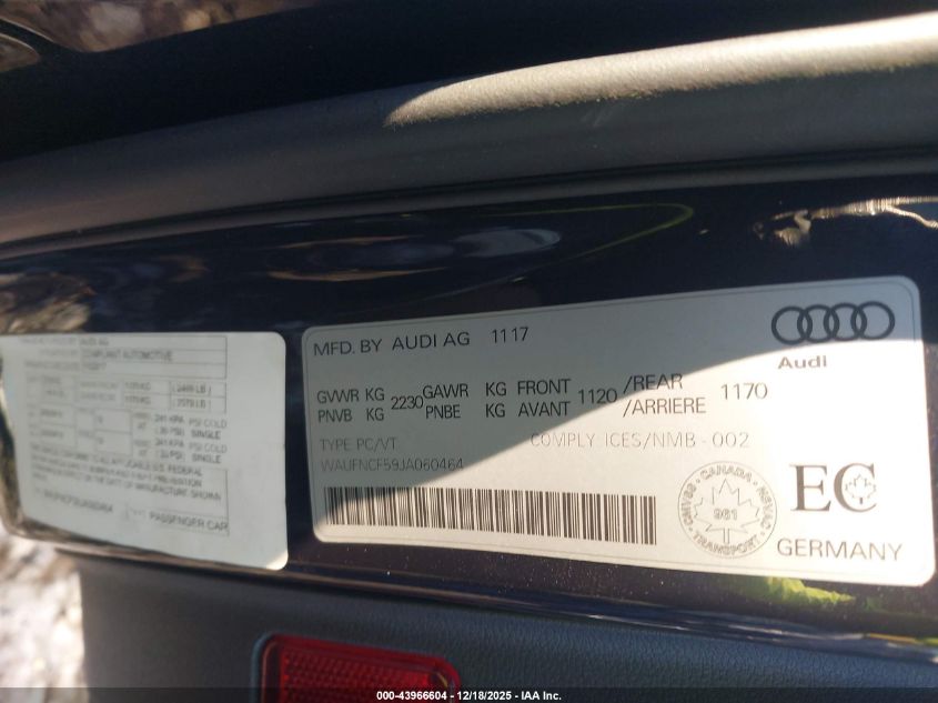 2018 Audi A5 2.0T Premium VIN: WAUFNCF59JA060464 Lot: 43966604