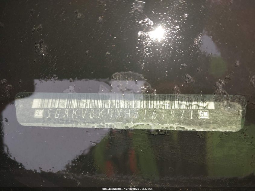 2017 Buick Enclave Leather VIN: 5GAKVBKDXHJ161971 Lot: 43966606