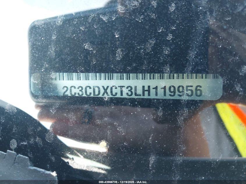 2020 Dodge Charger R/T Rwd VIN: 2C3CDXCT3LH119956 Lot: 43966739