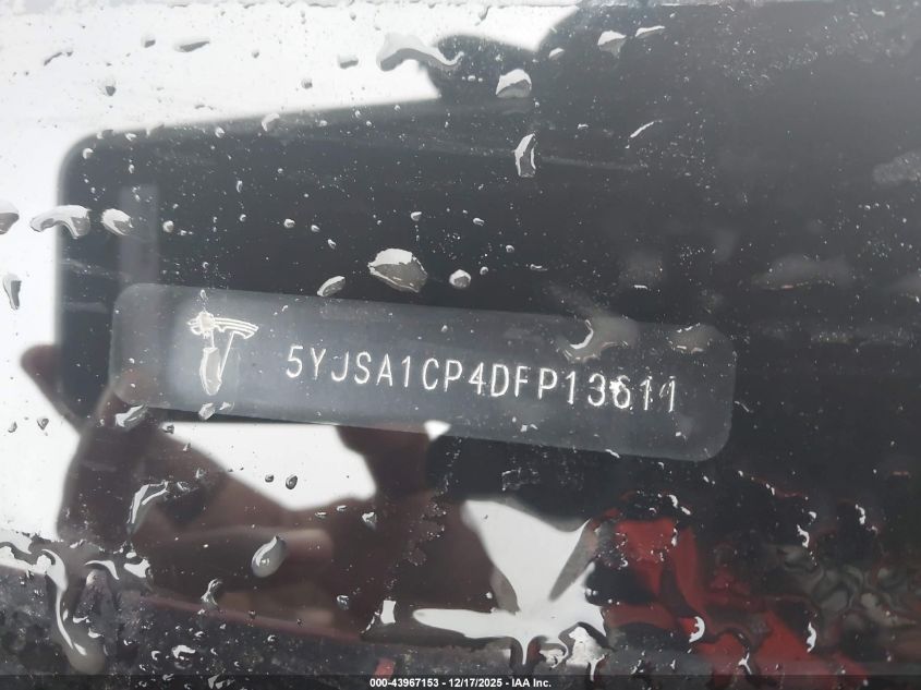 2013 Tesla Model S Performance VIN: 5YJSA1CP4DFP13611 Lot: 43967153