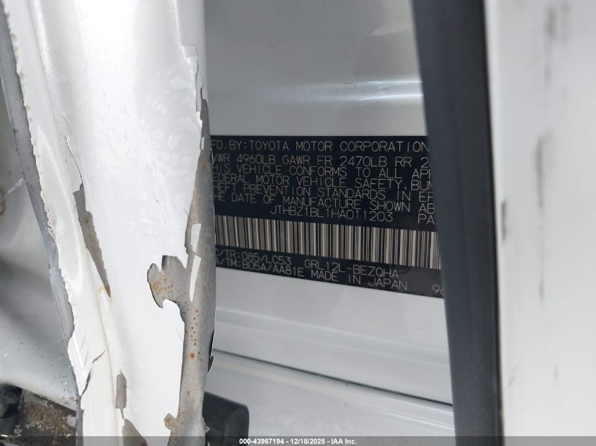 2017 Lexus Gs 350 VIN: JTHBZ1BL1HA011203 Lot: 43967194