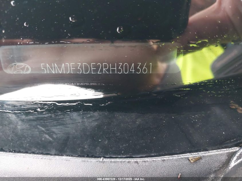 2024 Hyundai Tucson Limited VIN: 5NMJE3DE2RH304361 Lot: 43967229