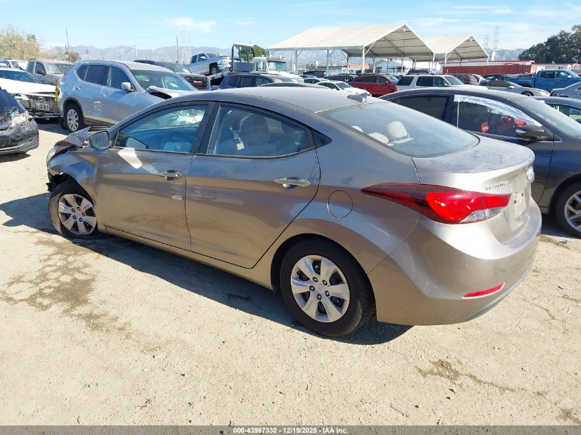 2016 Hyundai Elantra Se VIN: 5NPDH4AE7GH695165 Lot: 43967330