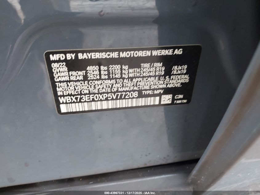 2023 BMW X1 xDrive28I VIN: WBX73EF0XP5V77208 Lot: 43967331