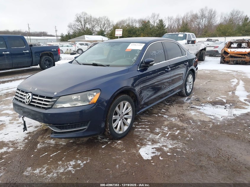 2012 Volkswagen Passat 2.0 2.0l Tdi Se Blue Lot 111043967353 Vin 1VWBN7A32CC075925