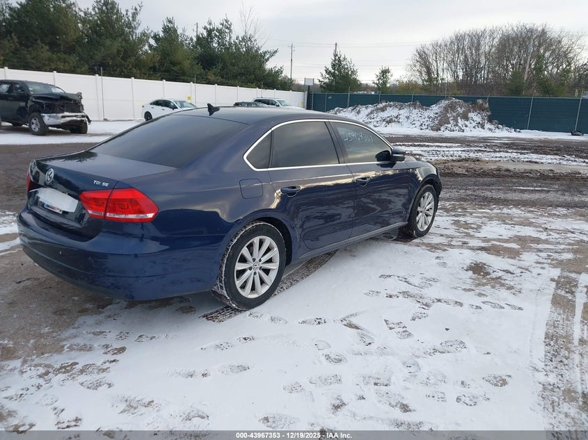 2012 Volkswagen Passat 2.0 2.0l Tdi Se Blue Lot 111043967353 Vin 1VWBN7A32CC075925
