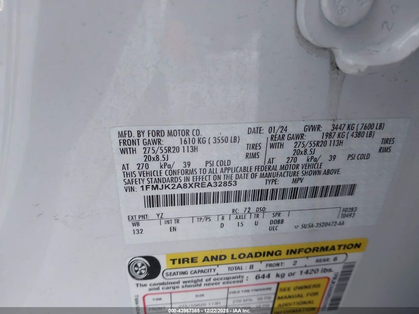 2024 Ford Expedition - 1FMJK2A8XREA32853