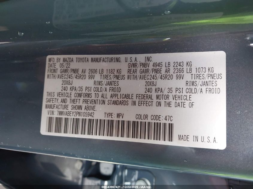 2023 Mazda Cx-50 2.5 Turbo Premium Plus VIN: 7MMVABEY2PN105942 Lot: 43967421