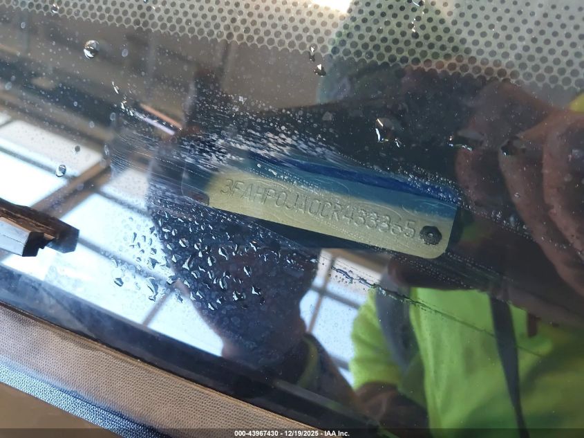 2012 Ford Fusion Sel VIN: 3FAHP0JA0CR433365 Lot: 43967430