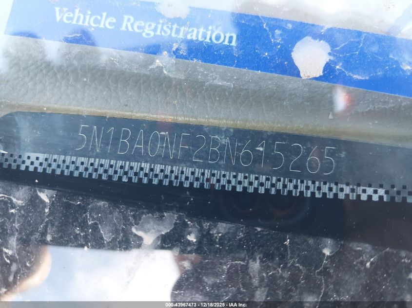 2011 Nissan Armada Platinum VIN: 5N1BA0NF2BN615265 Lot: 43967473