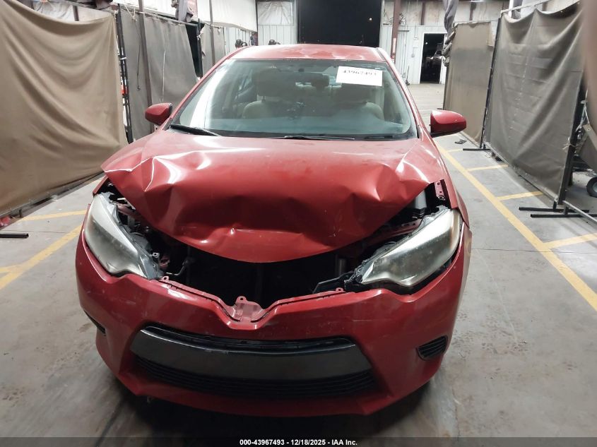 2016 Toyota Corolla Le VIN: 5YFBURHE8GP387625 Lot: 43967493