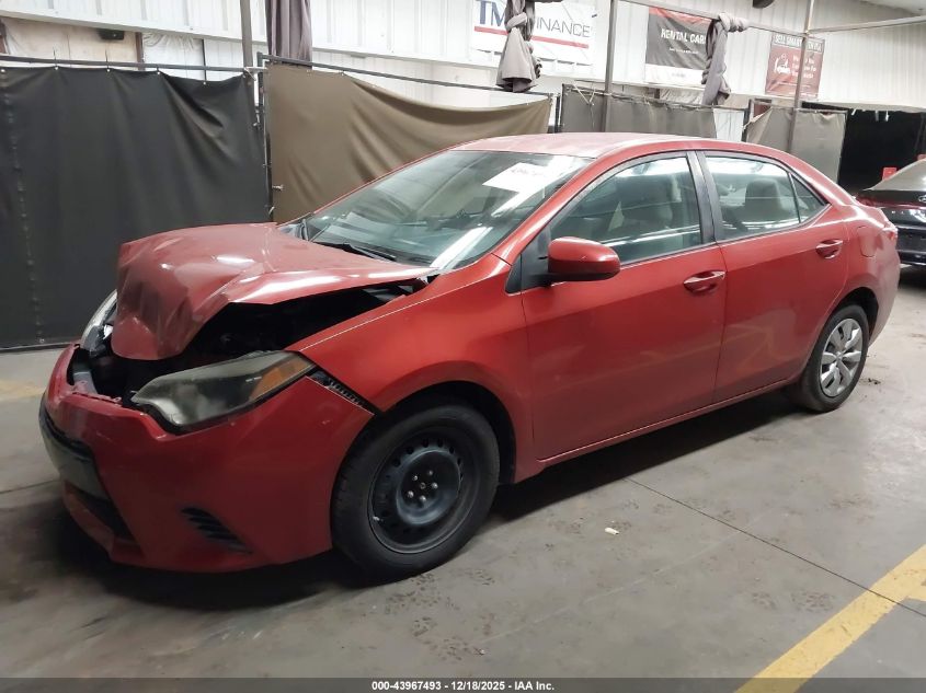 2016 Toyota Corolla Le VIN: 5YFBURHE8GP387625 Lot: 43967493