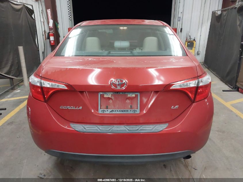 2016 Toyota Corolla Le VIN: 5YFBURHE8GP387625 Lot: 43967493