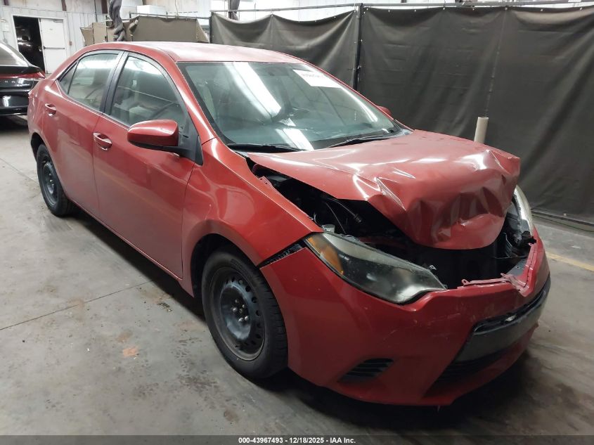 2016 Toyota Corolla Le VIN: 5YFBURHE8GP387625 Lot: 43967493