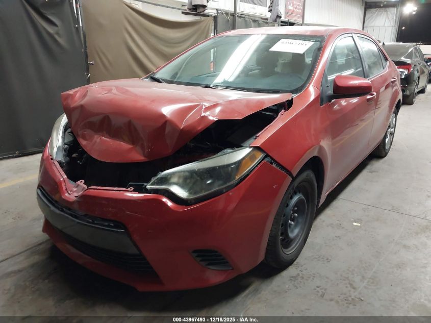 2016 Toyota Corolla Le VIN: 5YFBURHE8GP387625 Lot: 43967493