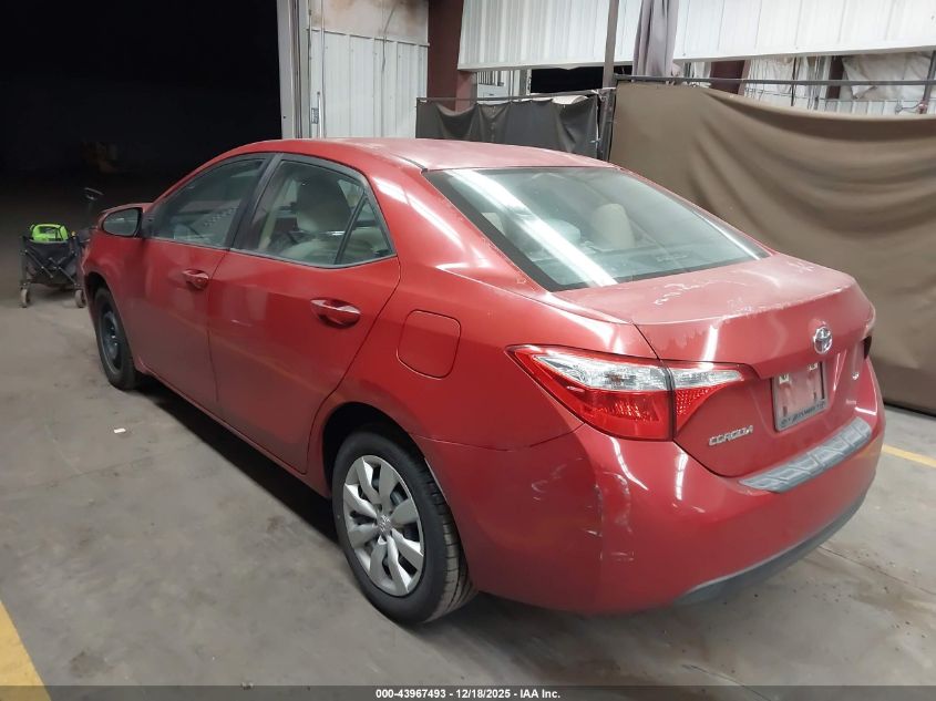 2016 Toyota Corolla Le VIN: 5YFBURHE8GP387625 Lot: 43967493