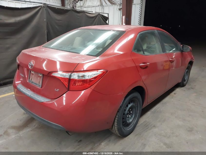 2016 Toyota Corolla Le VIN: 5YFBURHE8GP387625 Lot: 43967493