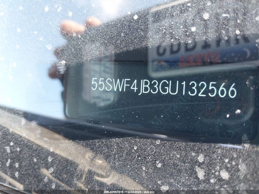 2016 Mercedes-Benz C 300 VIN: 55SWF4JB3GU132566 Lot: 43967518