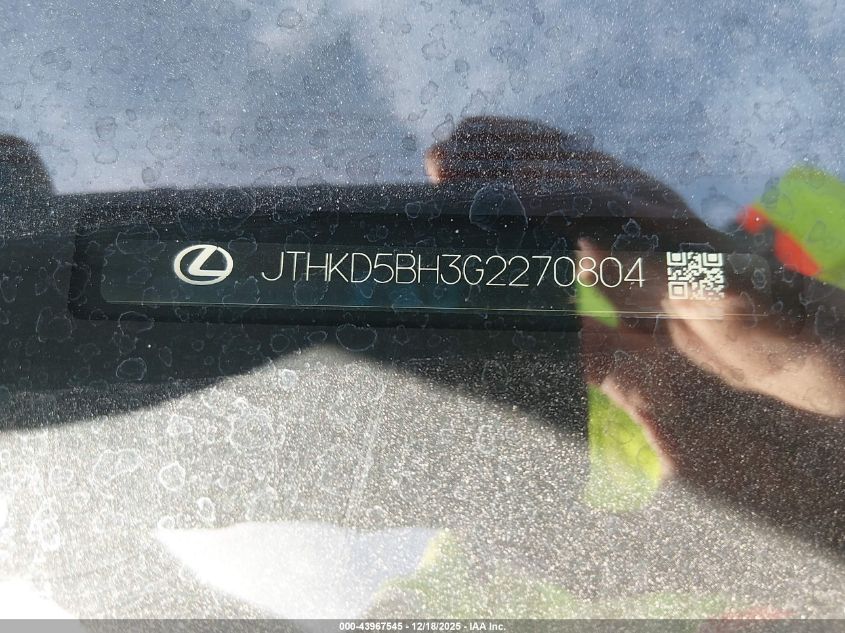 2016 Lexus Ct 200H VIN: JTHKD5BH3G2270804 Lot: 43967545