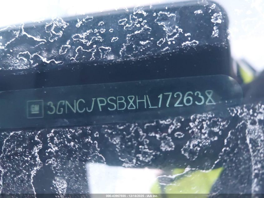 2017 Chevrolet Trax Lt VIN: 3GNCJPSB8HL172638 Lot: 43967555