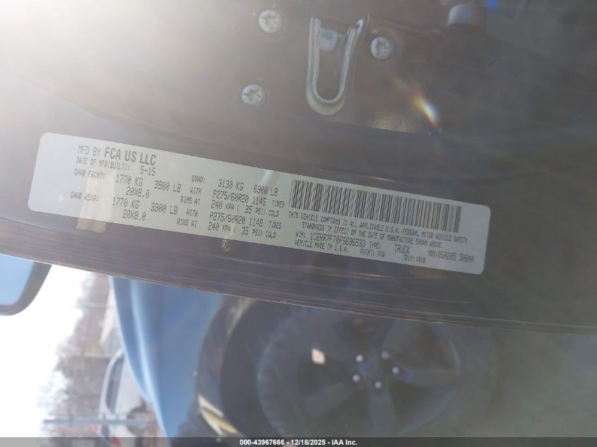 2015 Ram 1500 Express VIN: 1C6RR7FT0FS696533 Lot: 43967666