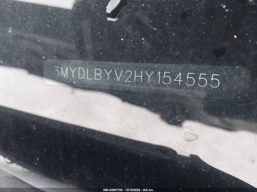 2017 Toyota Yaris Ia VIN: 3MYDLBYV2HY154555 Lot: 43967706