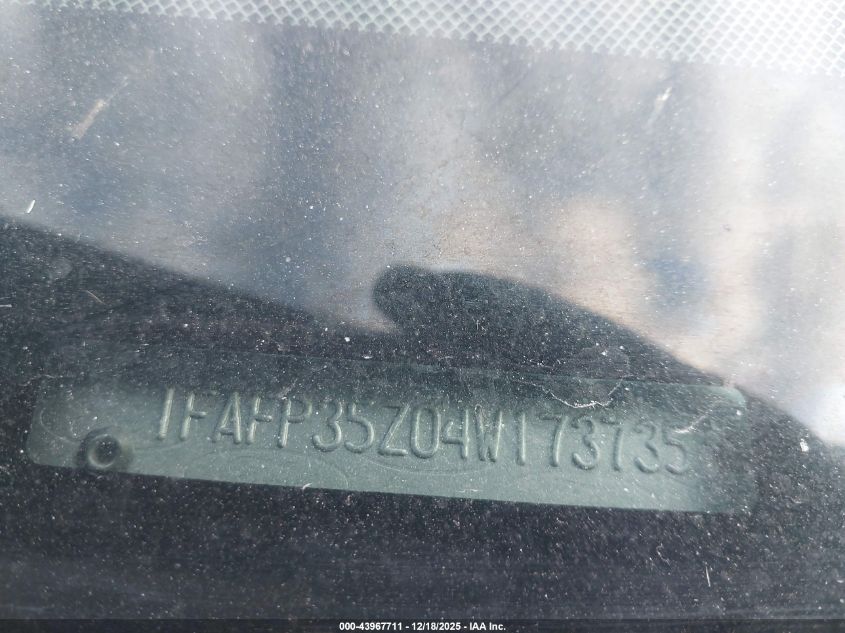 2004 Ford Focus Ztw VIN: 1FAFP35Z04W173735 Lot: 43967711