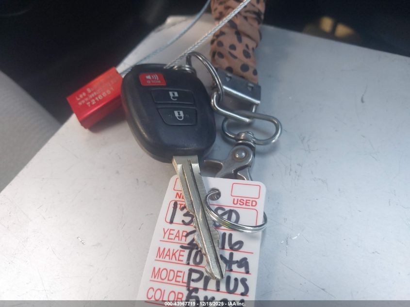 2016 Toyota Prius C One VIN: JTDKDTB38G1139786 Lot: 43967719