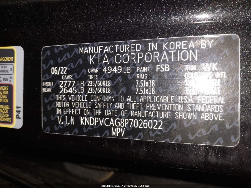 2023 Kia Sportage Hybrid Ex VIN: KNDPVCAG8P7026022 Lot: 43967754