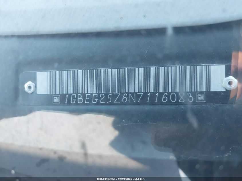 1992 Chevrolet G20 VIN: 1GBEG25Z6N7116083 Lot: 43967856