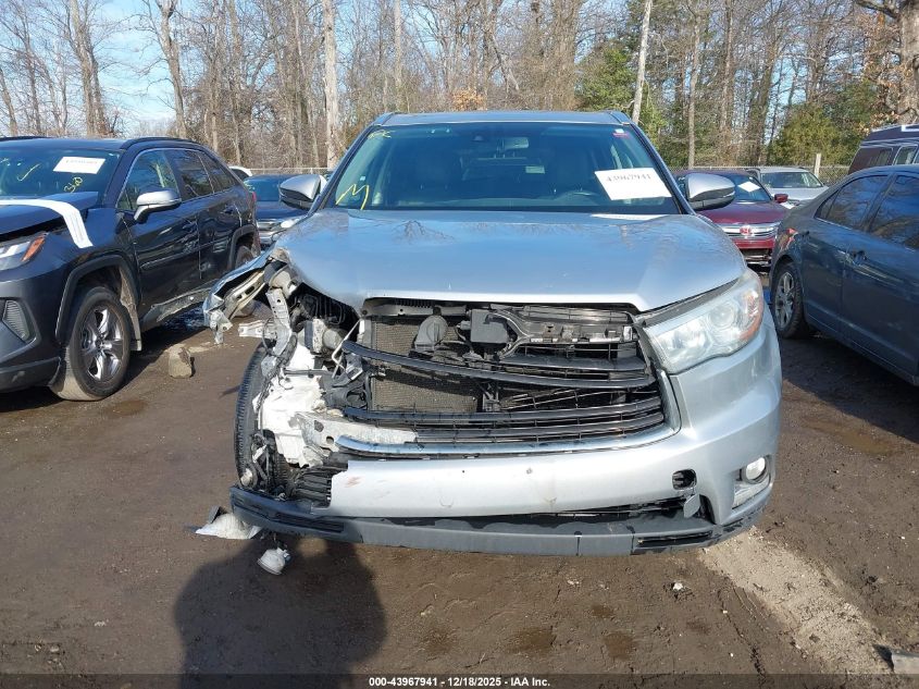 2015 Toyota Highlander Limited V6 VIN: 5TDDKRFHXFS219776 Lot: 43967941