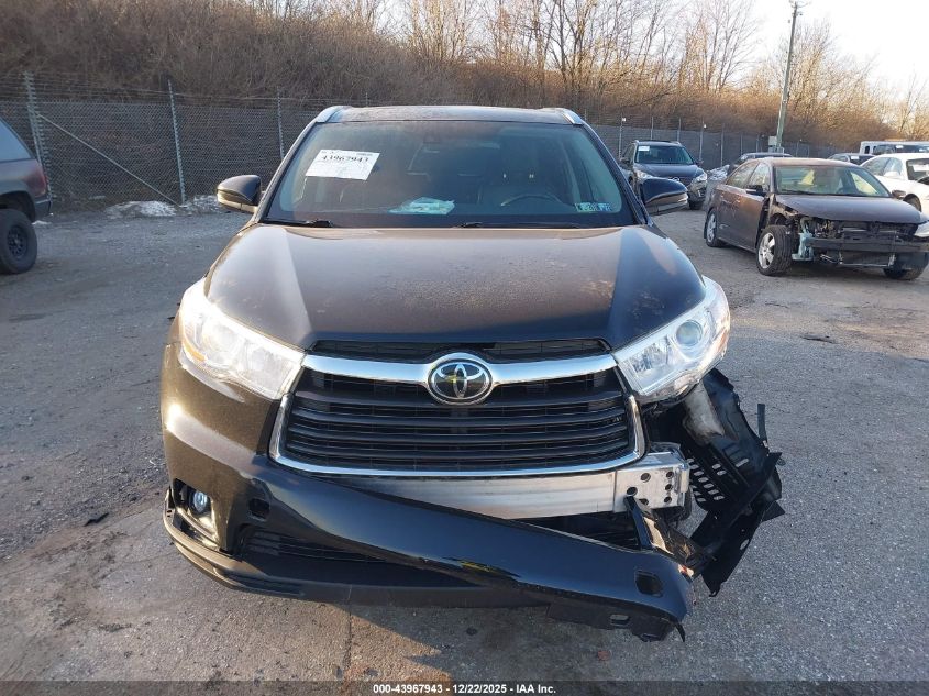 2015 Toyota Highlander Limited V6 VIN: 5TDDKRFH7FS178555 Lot: 43967943
