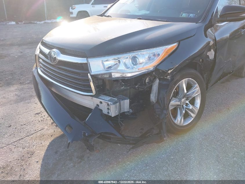 2015 Toyota Highlander Limited V6 VIN: 5TDDKRFH7FS178555 Lot: 43967943