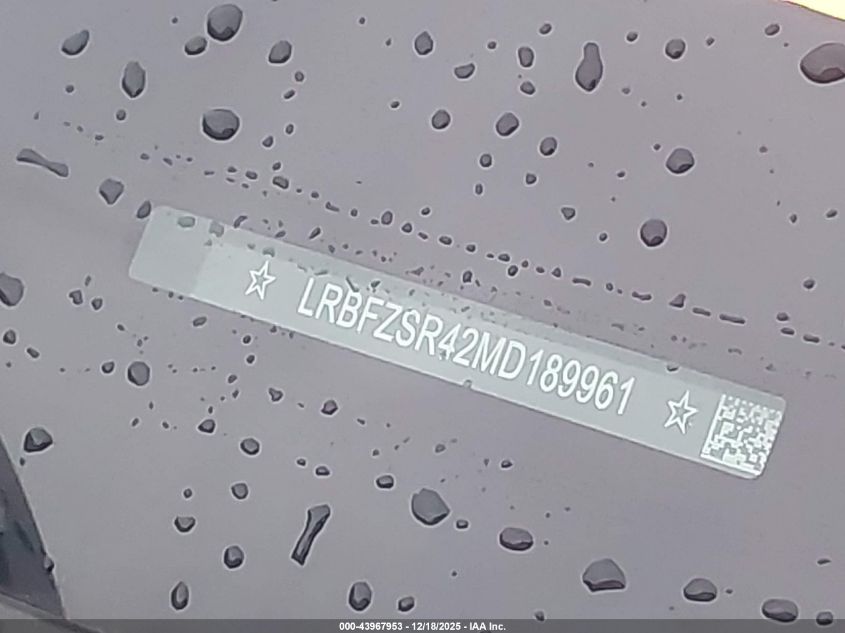 2021 Buick Envision Awd Avenir VIN: LRBFZSR42MD189961 Lot: 43967953