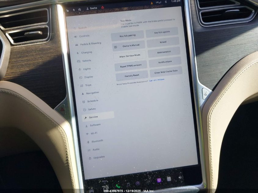 2014 Tesla Model S VIN: 5YJSA1S15EFP50522 Lot: 43967975