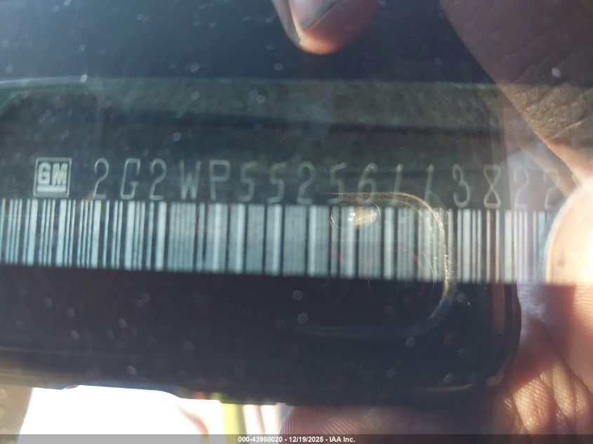 2006 Pontiac Grand Prix VIN: 2G2WP552561138227 Lot: 43968020