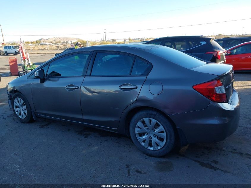 2012 Honda Civic Lx VIN: 19XFB2F56CE108833 Lot: 43968145