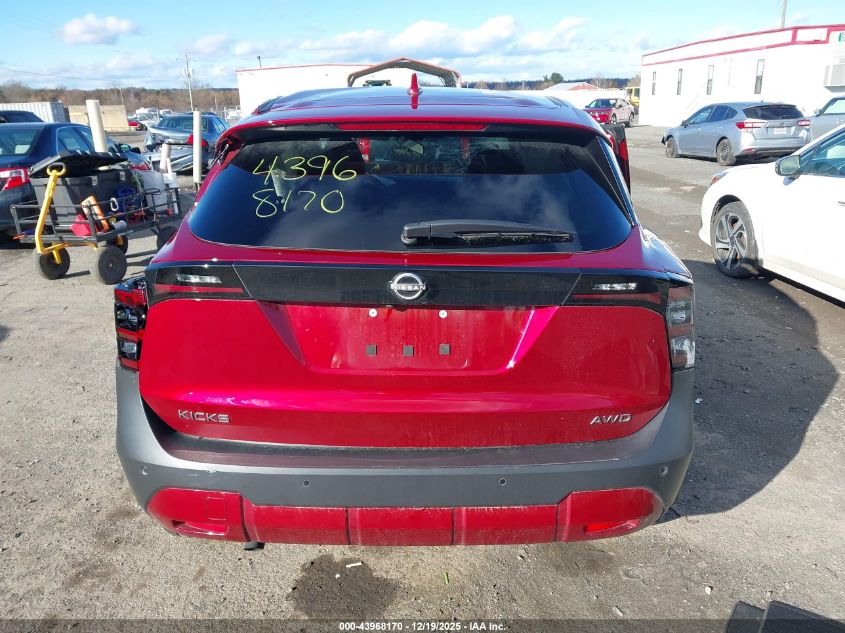 2025 Nissan Kicks Sv Intelligent Awd VIN: 3N8AP6CB2SL322407 Lot: 43968170