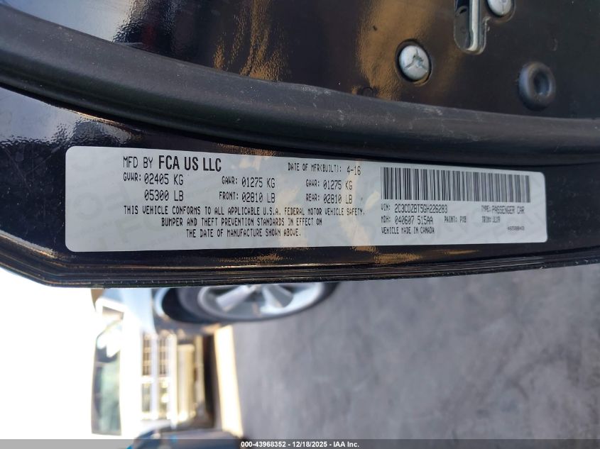 2016 Dodge Challenger R/T Plus VIN: 2C3CDZBT5GH226283 Lot: 43968352