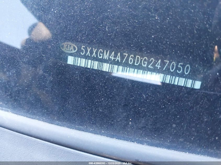 2013 Kia Optima Lx VIN: 5XXGM4A76DG247050 Lot: 43968393